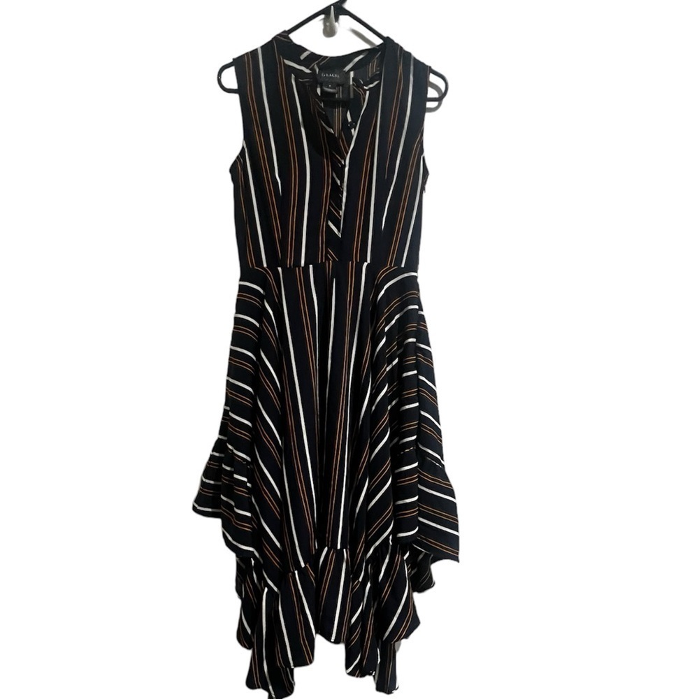 Gracia M Dress blue/orange sleeveless high/low dress Medium